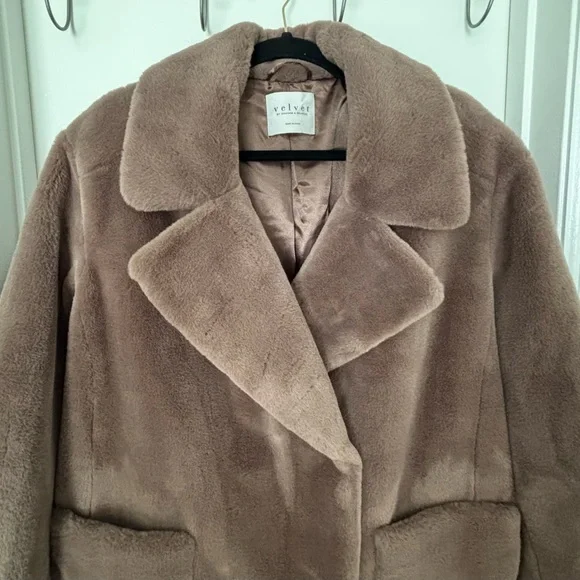 Velvet by Graham & Spencer • Brown Faux Fur Teddy Jacket - Women’s Size Large - Picture 4 of 16